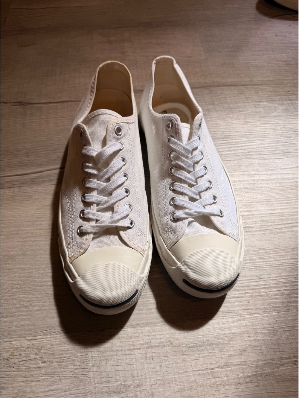 Converse Jack Purcell Canvas White Low Top Sneakers Men's Size 10.5
